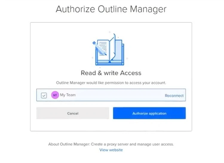 Authorize Outline Manager