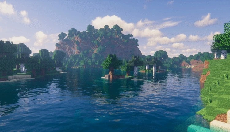 使用了 OptiFine 后的游戏世界景象