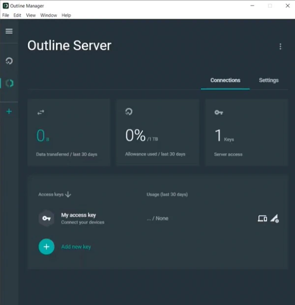 Outline server access key