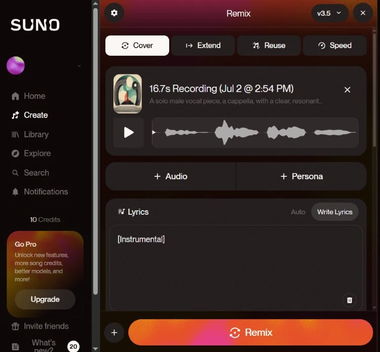 Remix audio