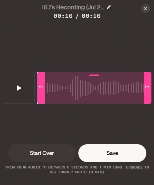 Save recording