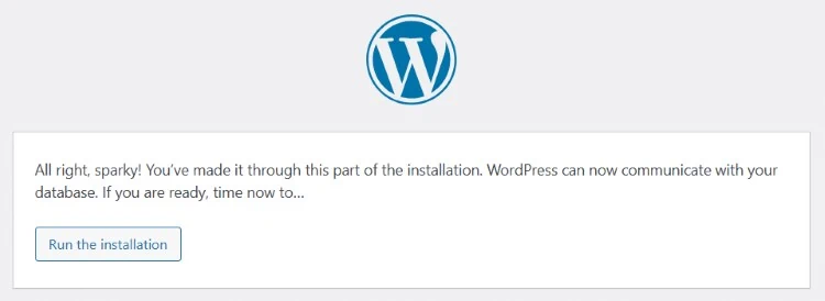 运行安装WordPress