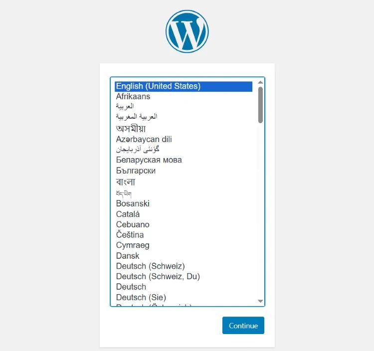 为 WordPress 选择一种语言
